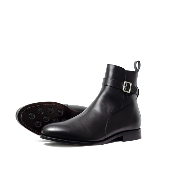 Galahad | Mens Black Leather Italian Calfskin Jodhpur Boots  display picture 2