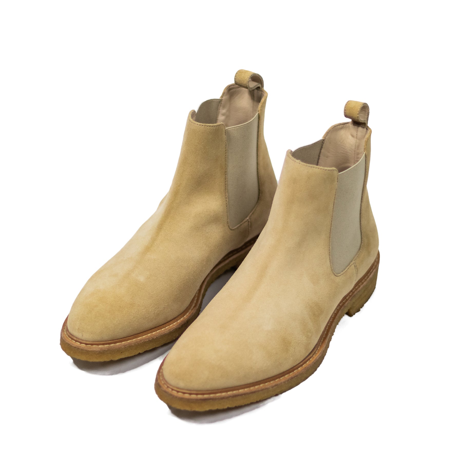 Taupe Suede Crepe Sole Chelsea Boots | Idrese